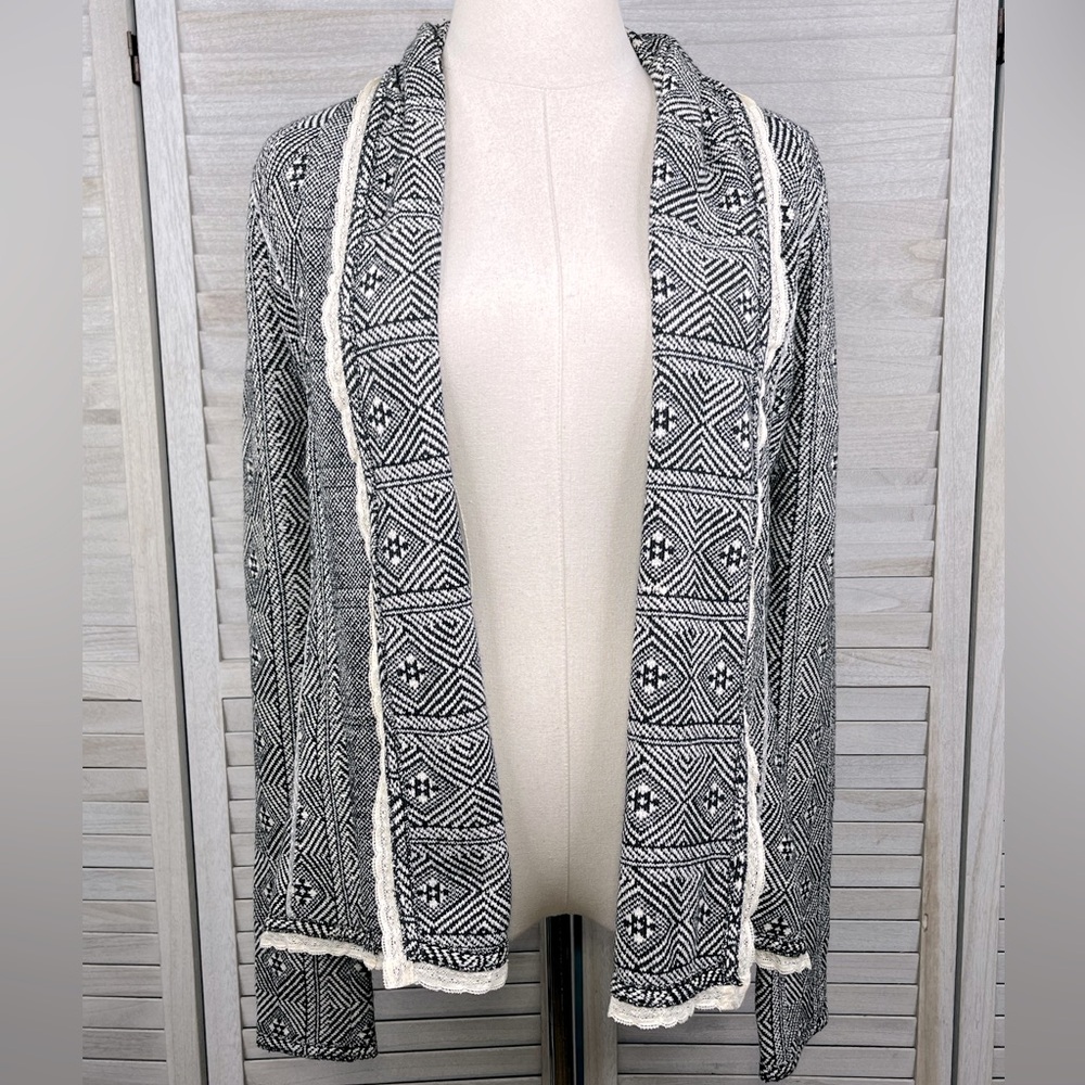 Anthropologie Monochrome Patterned Cardigan